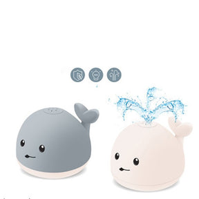 Baby Cute Cartoon Whale Floating Spraying Water Bath Toys With Light Music LED Light Baby Toys