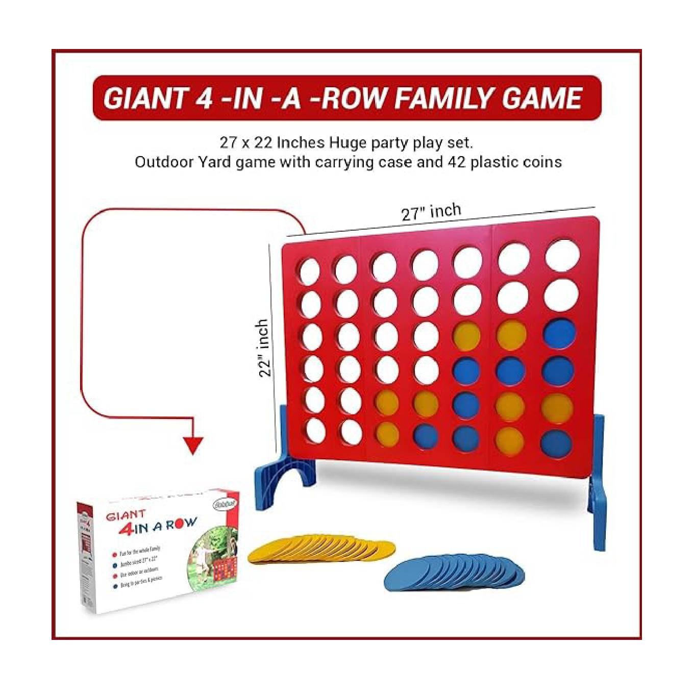 Super-Sized Connect 4 in Row| Fun Perfect for Outdoor Gatherings