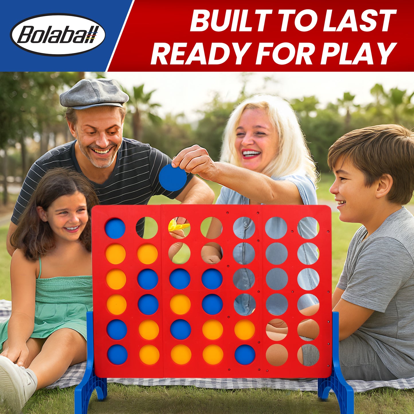Bolaball Giant 4 in a Row Connect Game - Indoor/Outdoor Yard Game for Kids & Adults