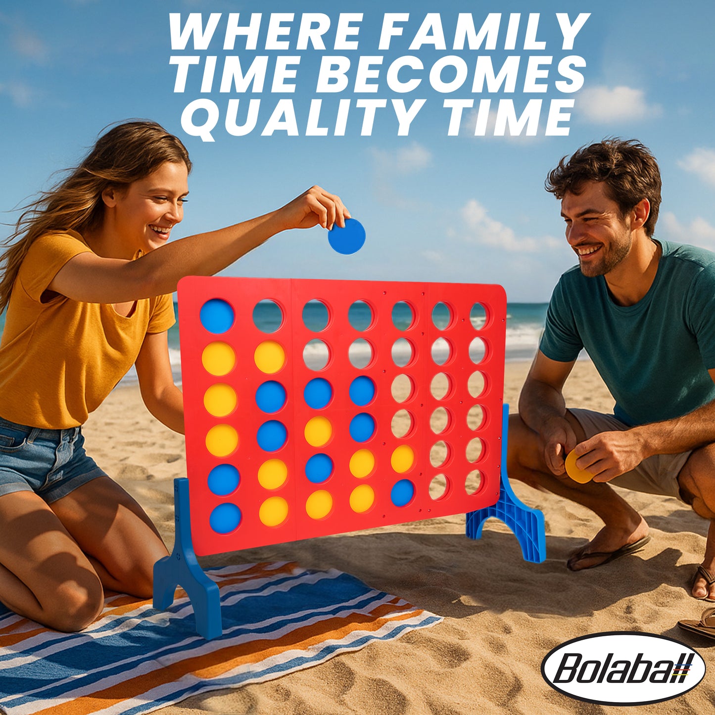 Bolaball Giant 4 in a Row Connect Game - Indoor/Outdoor Yard Game for Kids & Adults