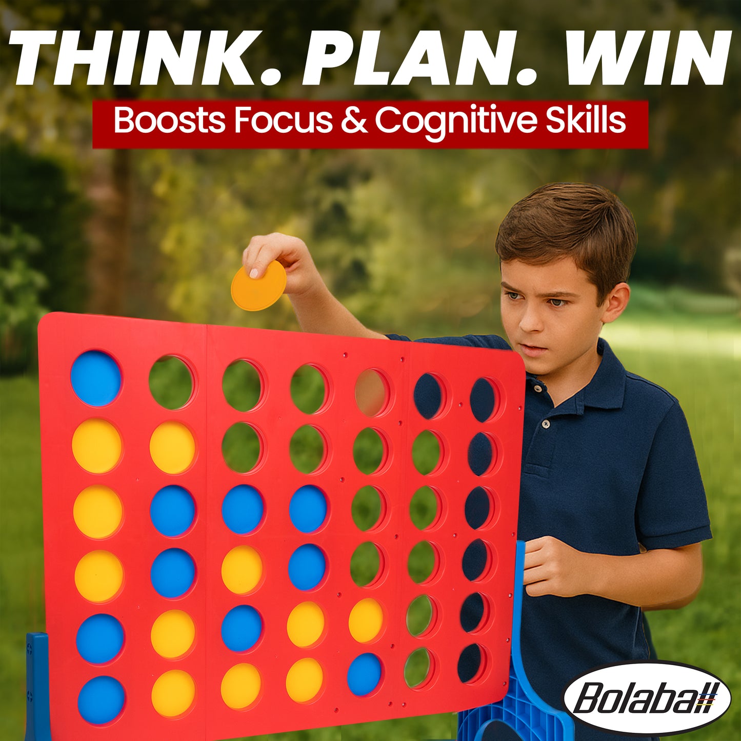 Bolaball Giant 4 in a Row Connect Game - Indoor/Outdoor Yard Game for Kids & Adults
