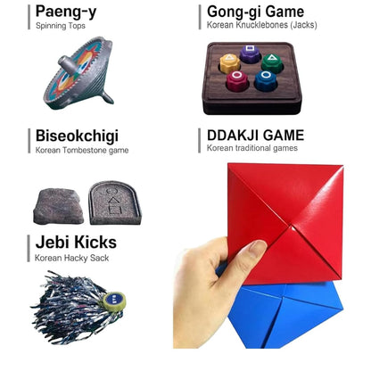 Bolaball Gonggi Korean Game Set, New Korean Traditional Play Game, Gonggi Jack Stone Pebbles Set, Jebi chagi, Gong-gi, Biseokchigi, Paeng-y, DDAKJI, Family Party Games