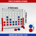 Bolaball 4 in a Row Game - Giant Wooden Outdoor & Indoor Game for Kids & Adults, White, Model 317583