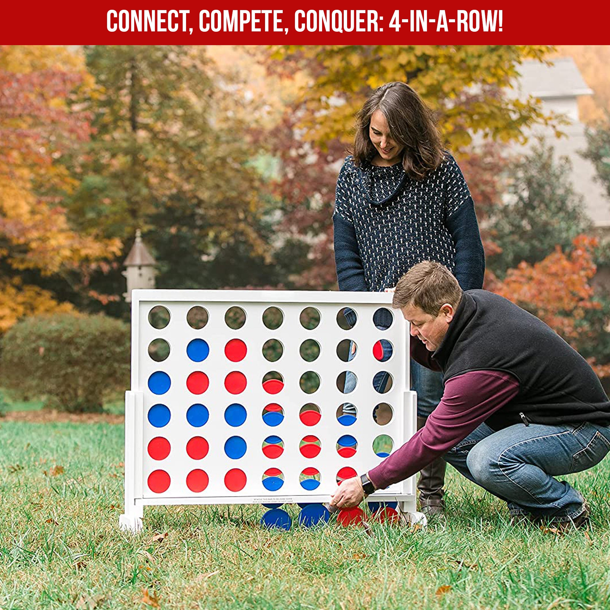 Large round playing discs for Bolaball 4 in a Row game, oversized smooth discs designed for kids and adults