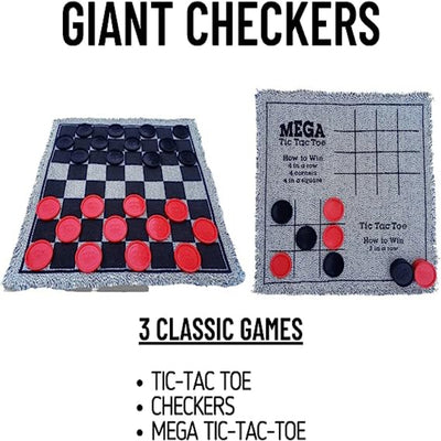 Giant Checker with Giant Tic Tac Toe or Mega Tic Tac Toe