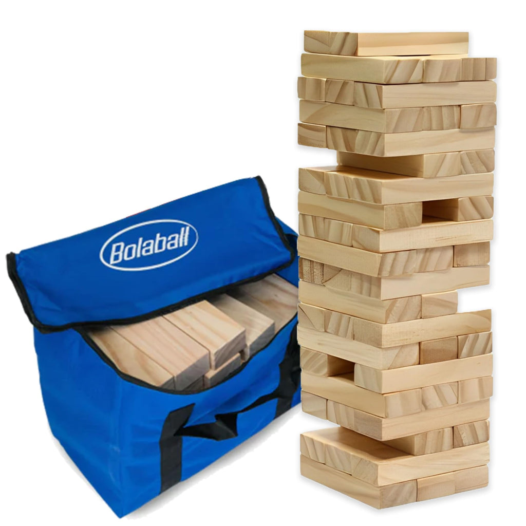 Bolaball Giant Tumbling Towers Wooden Stacking Games for Family Fun and Outdoor Play