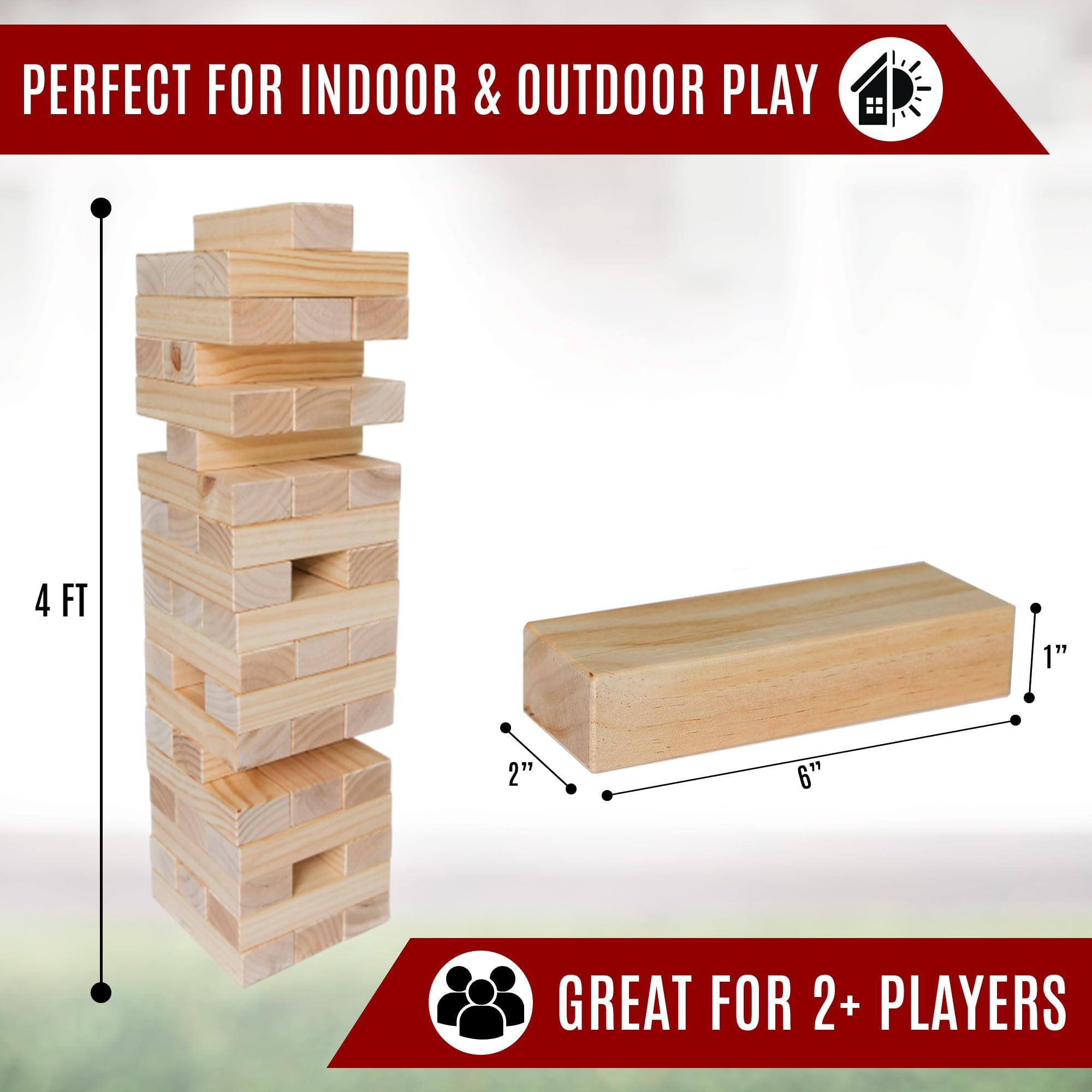 Bolaball Giant Tumbling Towers Wooden Stacking Games for Family Fun and Outdoor Play