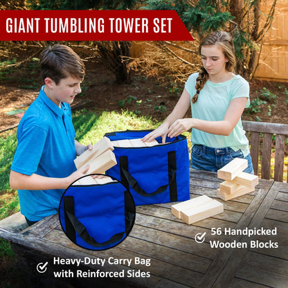 Bolaball Giant Tumbling Towers Wooden Stacking Games for Family Fun and Outdoor Play