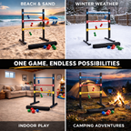 Bolaball Pro Ladder Toss Game Set - Indoor/Outdoor, Medium Size, Steel, Black, Model 212106, Includes 6 Soft Rubber Bolo Balls & Carry Case