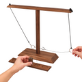 Bolaball wooden hook and ring toss game with beige finish, wall-mounted indoor outdoor game and patio decor for adults