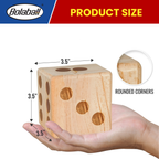 Bolaball Giant Wooden Yard Dice Set - 3.5" Medium Brown Dice with Carry Bag for Outdoor Games, BBQ, and Parties