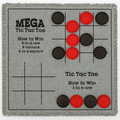 Bolaball 3 in 1 giant checkers and tic tac toe game with reversible 26 x 26 inch carpet mat and colorful oversized pieces