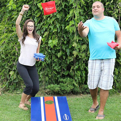 2x3 ft wooden cornhole board with smooth surface and center hole, portable outdoor cornhole game