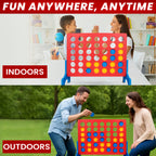 Large round plastic playing discs for 4 in a Row outdoor game, lightweight discs designed for kids and adults