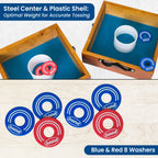 Bolaball Washer Toss Game Set - 2 Solid Wood Targets & 2.5" Washers - Outdoor Lawn Game for Family & Kids