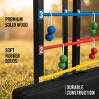 Bolaball Ladder Toss Game Set with 6 Soft Rubber Balls Heavy Duty Bars & Travel Carrying Case