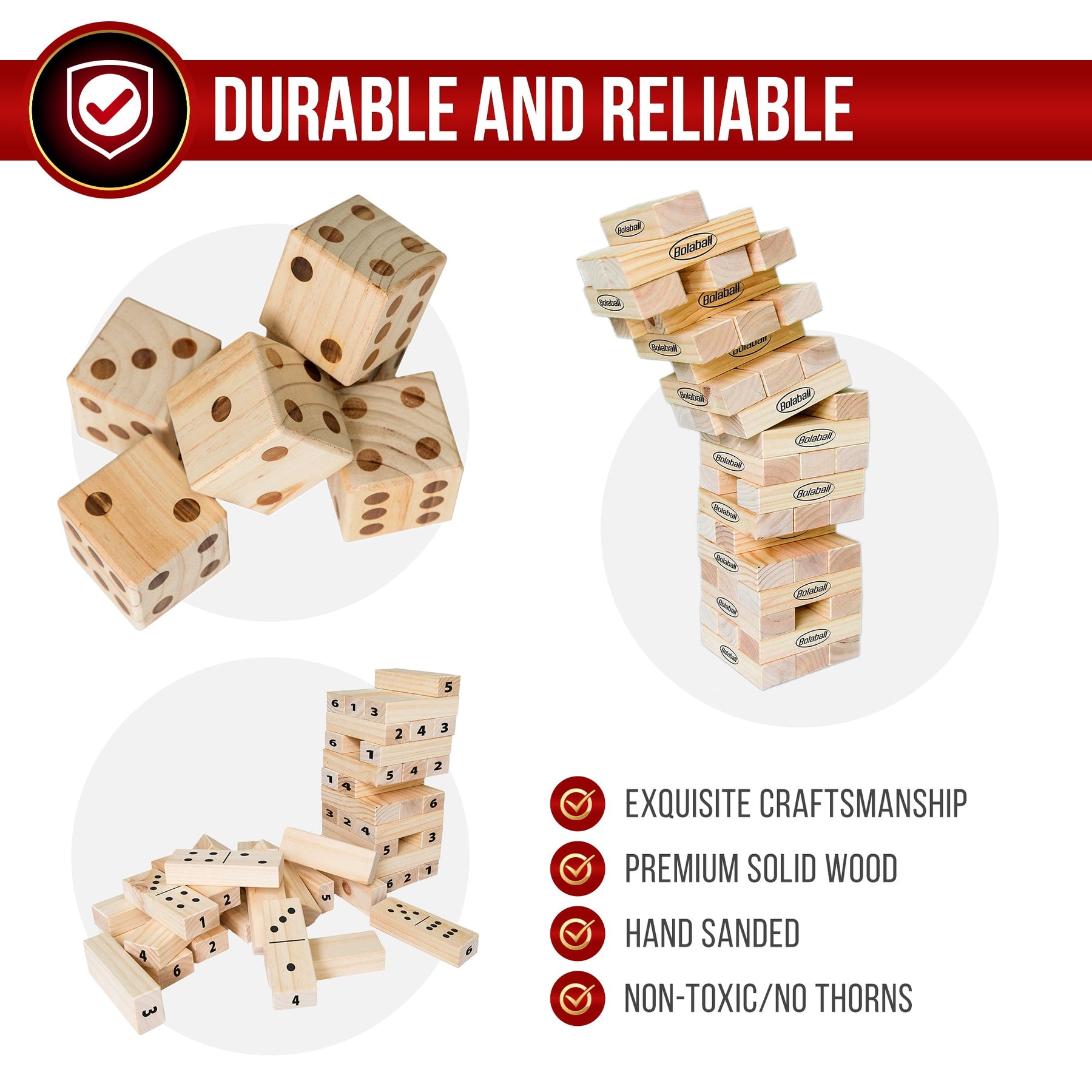 Triple Thrills Extravaganza: Giant Dice, Dominoes, and Tumbling Blocks Galore