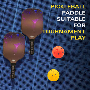 Bolaball Pickleball Paddles 4 Pcs Set with 4 Balls, 4 Grip Tapes, Carry Bag, Mesh Bag, Lightweight Fiberglass Racket with PP Honeycomb Core, Non-Slip Grip for Men Women