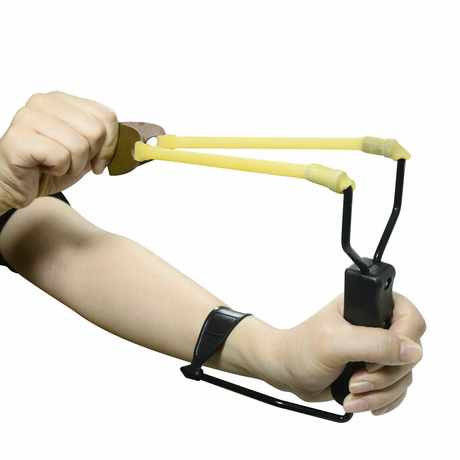 Compact Folding Slingshot Wrist Rocket Catapult For Hunting Outdoor Sport Games