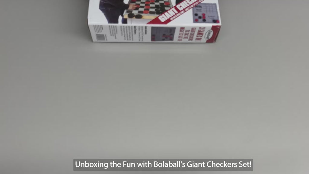 Bolaball 3-in-1 Giant Checkers & Tic Tac Toe Game, Reversible 26"x26" Carpet, Multi-Color, Indoor/Outdoor, Model 317587-1