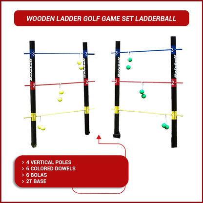 Bolaball Ladder Toss Game Set with 6 Soft Rubber Balls Heavy Duty Bars & Travel Carrying Case